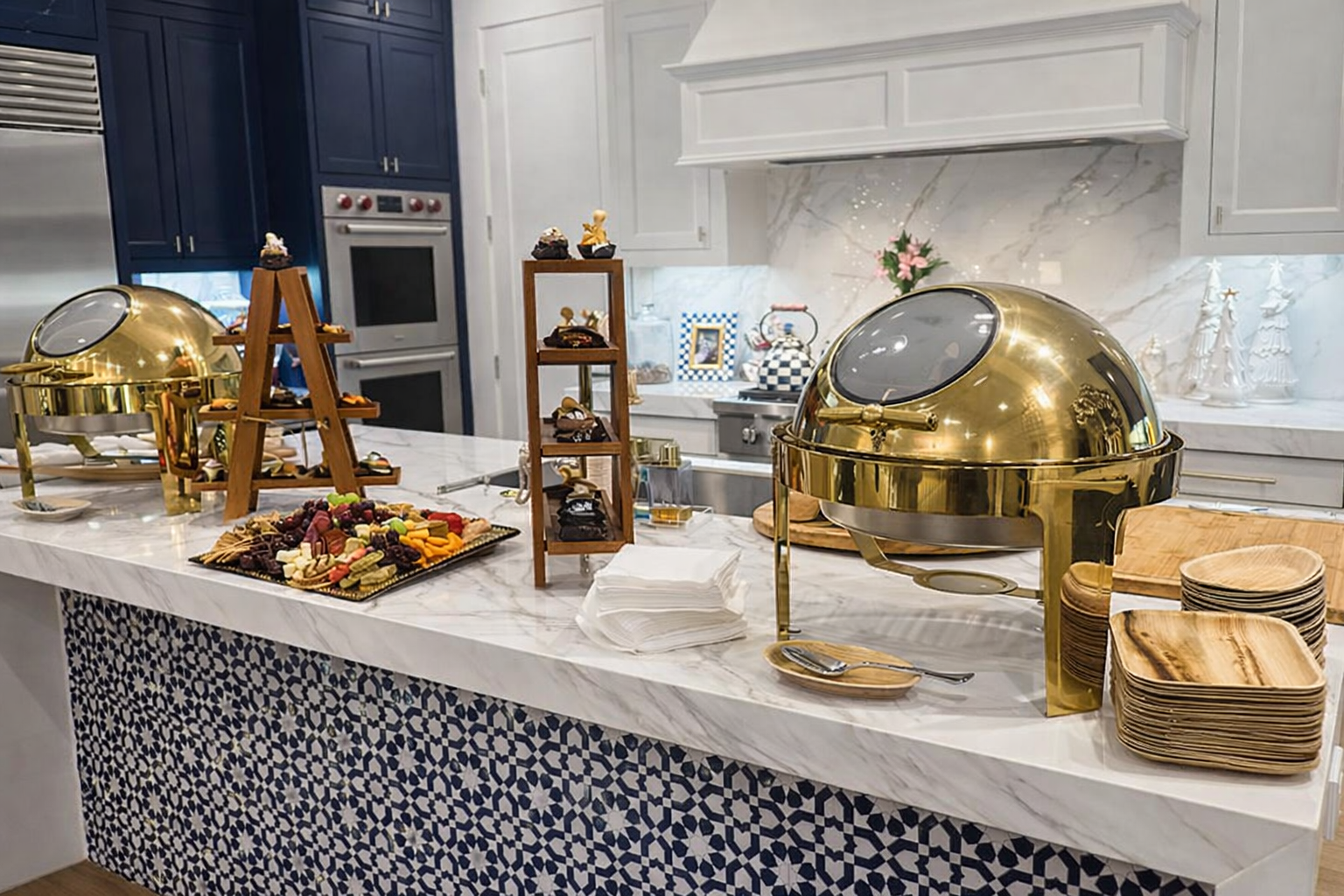 Live chef grilling station